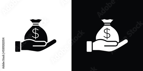 Inheritance law icon. Black and white silhouette. Icon vector