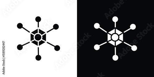 Hub icon. Black and white silhouette. Icon vector