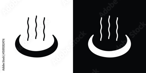 Hot icon. Black and white silhouette. Icon vector