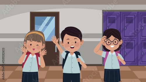 Animated School Kids Celebrating in Classroom – Back to School Education Explainer