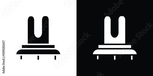 Heating element icon. Black and white silhouette. Icon vector