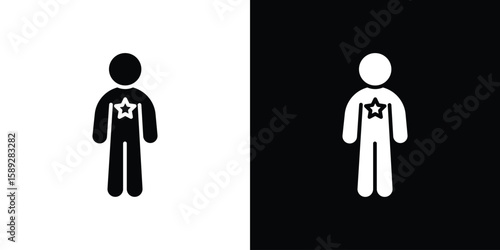 Good human icon. Black and white silhouette. Icon vector