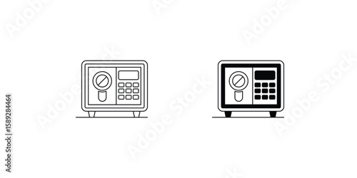 safe box set icon with white background vector stock illustration