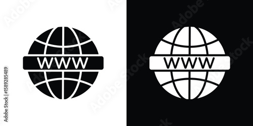 Domain icon. Black and white silhouette. Icon vector