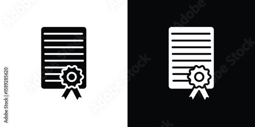 Diploma icon. Black and white silhouette. Icon vector