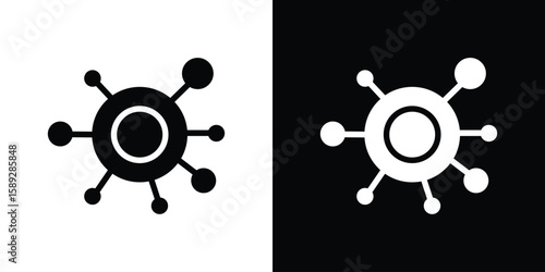 Decentralized icon. Black and white silhouette. Icon vector