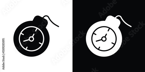 Deadline icon. Black and white silhouette. Icon vector