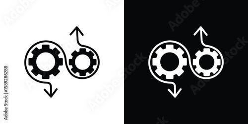 Devops icon. Black and white silhouette. Icon vector