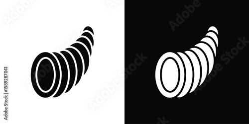 Cornucopia icon. Black and white silhouette. Icon vector