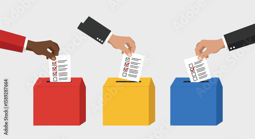 Hands Filling Out Ballot Paper