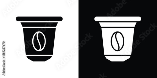 Coffee capsule icon. Black and white silhouette. Icon vector