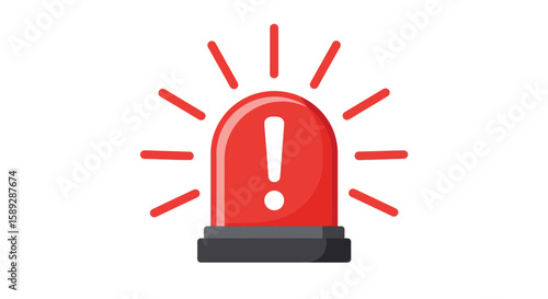 Red Emergency Warning Light Flashing