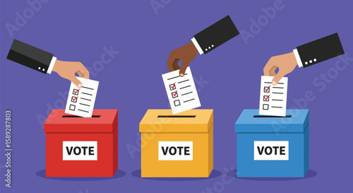 Hands Filling Out Ballot Paper