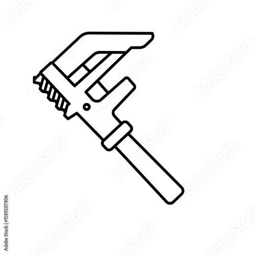 Vernier Caliper Icon. Precision Measuring Tool Line Vector


