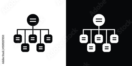 classification icon. Black and white silhouette. Icon vector