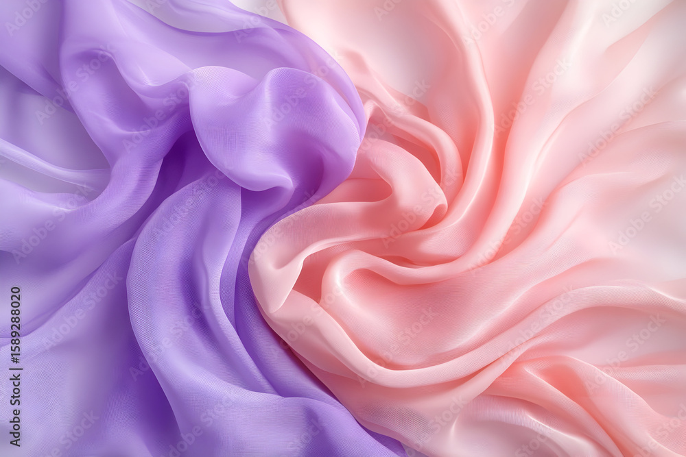 Fototapeta premium Soft Pastel Pink and Purple Silk Fabric Texture