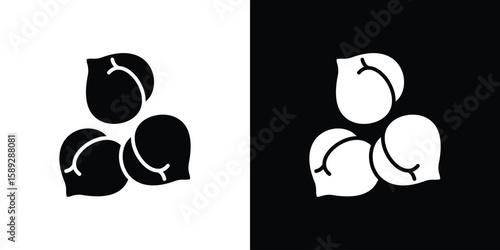 Chickpeas hummus icon. Black and white silhouette. Icon vector
