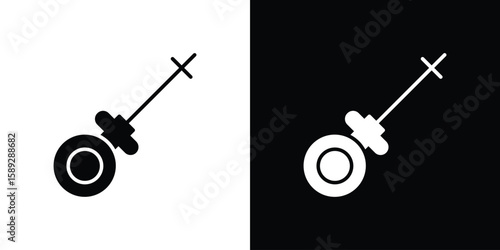 Car dipstick icon. Black and white silhouette. Icon vector