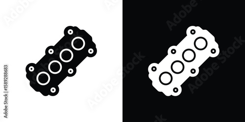 Car gasket icon. Black and white silhouette. Icon vector