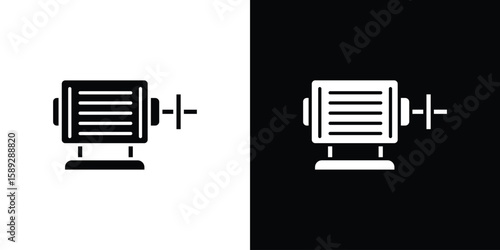 Car alternator icon. Black and white silhouette. Icon vector