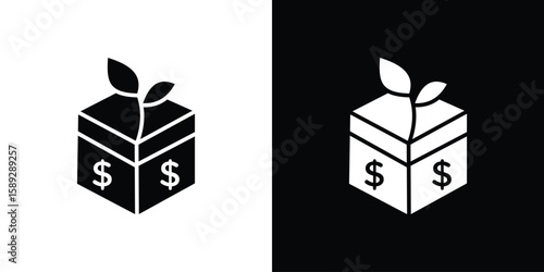 Business incubator icon. Black and white silhouette. Icon vector