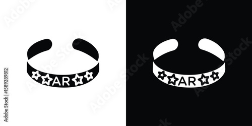 Bracelet icon. Black and white silhouette. Icon vector