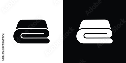 blanket icon. Black and white silhouette. Icon vector