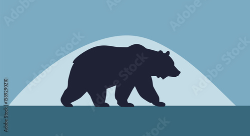  Black Bear Silhouette Walking