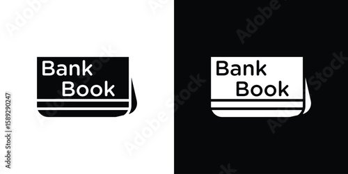 Bankbook icon. Black and white silhouette. Icon vector