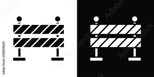 Barrier icon. Black and white silhouette. Icon vector
