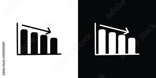 Attrition icon. Black and white silhouette. Icon vector