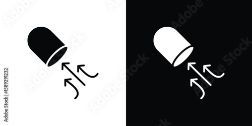 Air suction icon. Black and white silhouette. Icon vector