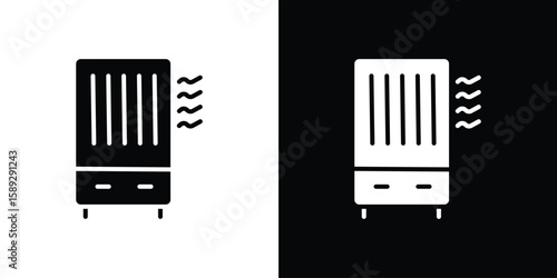 Air purifier icon. Black and white silhouette. Icon vector