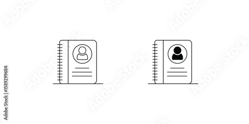contact book set icon with white background vector stock illustration