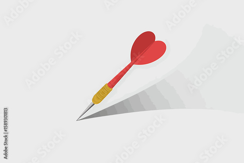 A red dart precisely strikes the heart of a target, symbolizing accuracy and business success