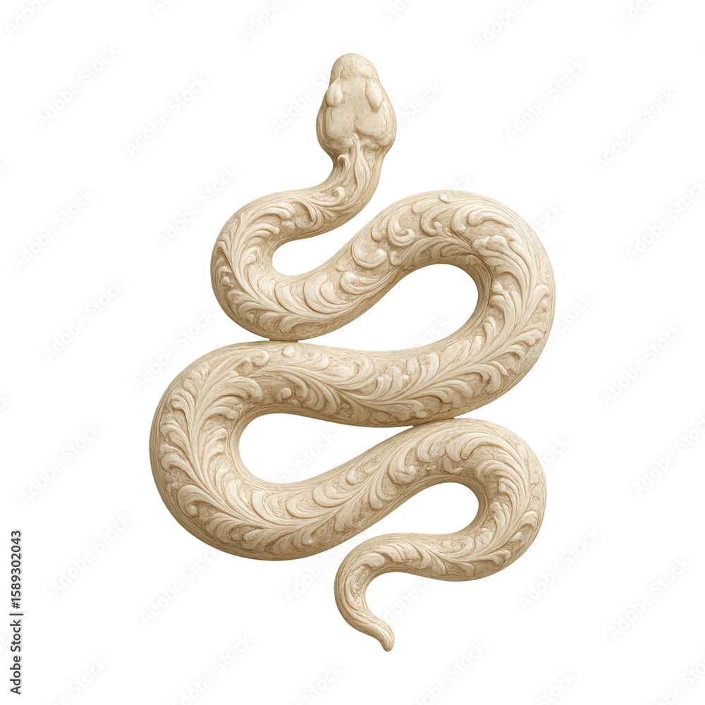 Obraz premium PNG Intricate carved snake design.
