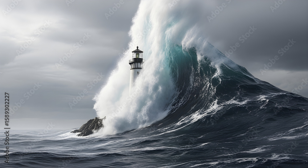Obraz premium High wave after earthquake