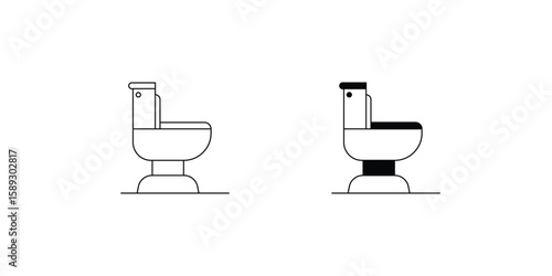 toilet set icon with white background vector stock illustration