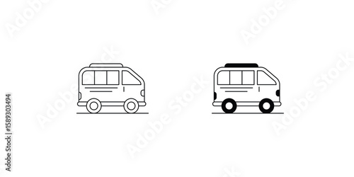 van set icon with white background vector stock illustration