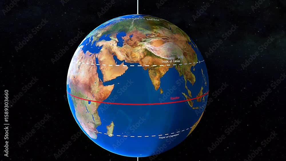 Lines of latitude of earth