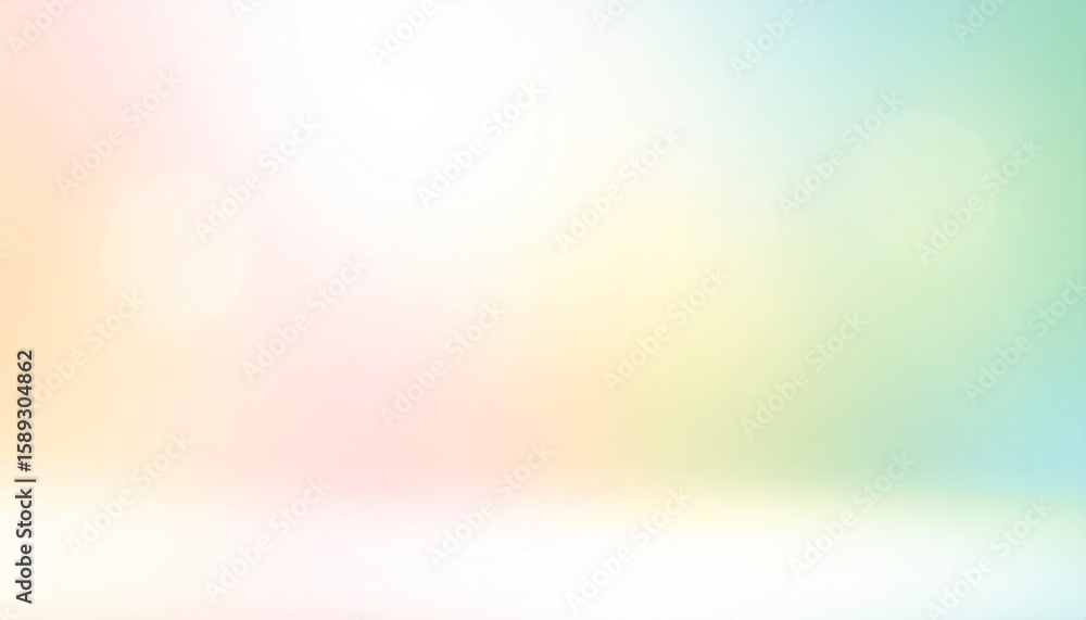 Naklejka premium Abstract Blurred Background Blend Of Pale Green Peach Yellow And White Colors With Soft Lighting