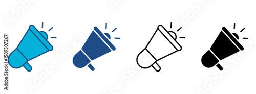 Advertising Icon Set With Multiple Styles. Vector Illustration