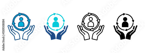 Customer Retention Icon Set With Multiple Styles. Vector Illustration