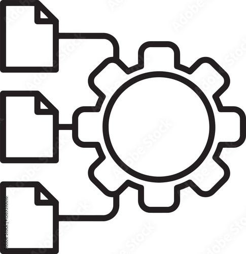 Data Processing Workflow Icon – System Management and Automation