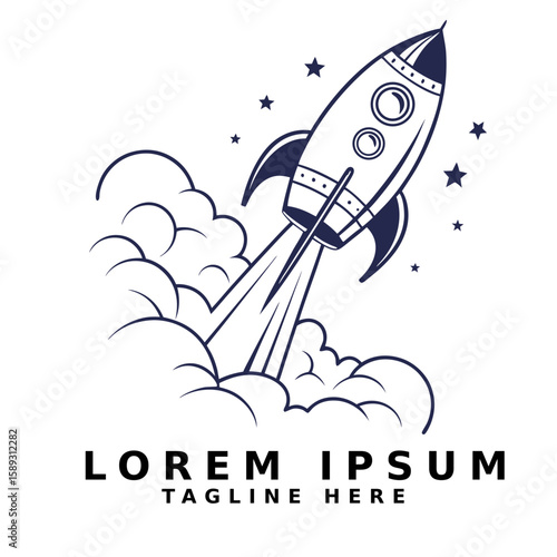 Rocket Launch Startup Business Success Icon