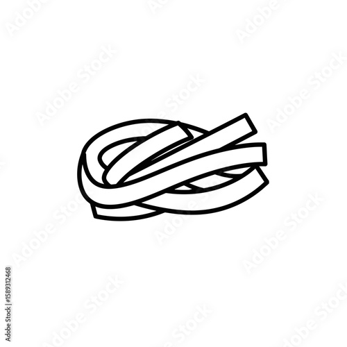 A simple drawing of fettuccine pasta bundle art silhouette