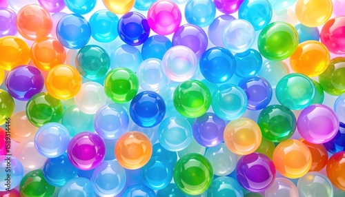 Vibrant Prismatic Bubble Composition with Shimmering Light Creates Abstract Background
