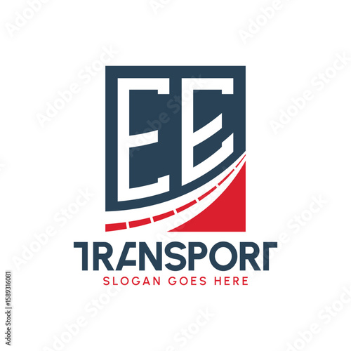 Letter EE Transport Logo Design. Modern EE Road Logo for Delivery, Transport Company and Fleet Business