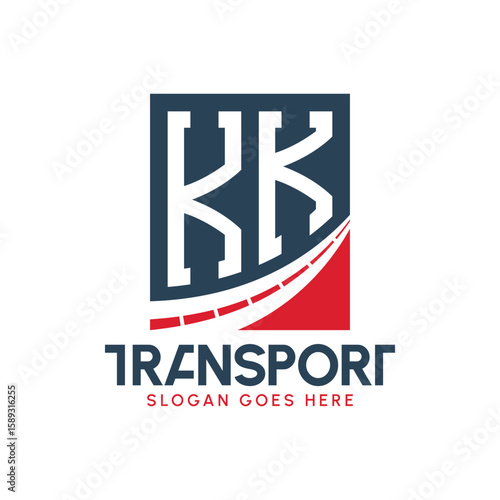 Letter KK Transport Logo Design. Modern KK Road Logo for Delivery, Transport Company and Fleet Business