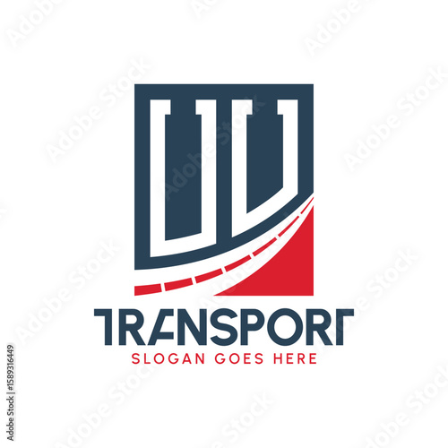 Letter UU Transport Logo Design. Modern UU Road Logo for Delivery, Transport Company and Fleet Business